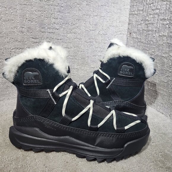 Sorel Ona RMX Glacy Womens US Size 10 Black Faux Fur Waterproof Mid Winter Boots - Picture 6 of 11